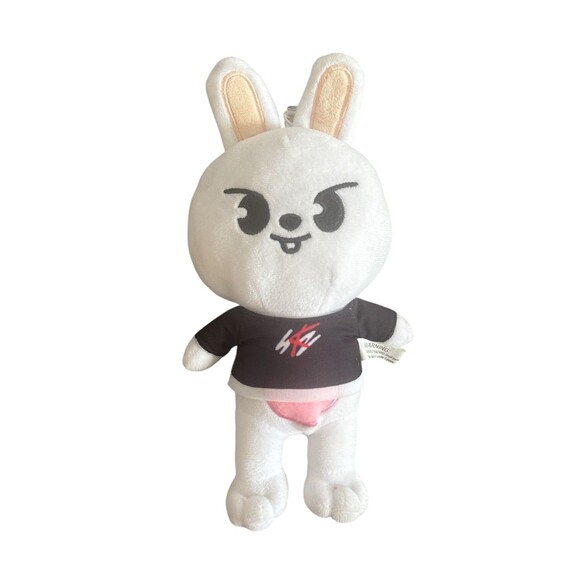 K Pop Group Stray Kids Leebit 10” plush toy Rabbit YouTube Stuffy White - Picture 1 of 4